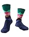 JOGAL Mens Color Dress Socks Funny Colorful Rainbow Argyle High Fun Sock,Multicolors,One Size (5 Pack)
