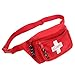 Dealmed Lifeguard Fanny Pack with Logo, E-Z Zipper Design and 3 Pockets, Red Fanny Pack (Pack of 1), Includes Adjustable Waist Strap and Zipper Pockets