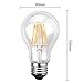 Ascher E26 LED Classic Light Bulbs / 4W, Equivalent 40W, 420lm / Warm White 2700K / Filament Clear Glass/Dimmable/Pack of 6