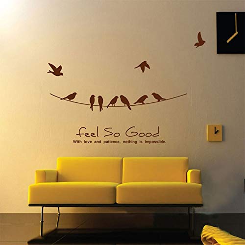 Buy Generic Feel So Good Quotes Love And Patience With Birds On A Wire Wall Decals Vinyl Wall Art Sticker Design For Living Room Home Decor Brown Online At Low Prices In