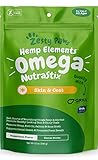 Omega 3 Dental Sticks for Dogs - With Hemp, Salmon, Krill Oil & Bone Broth - Anti Itch Skin & Coat Care + Hip & Joint Health - Heart & Immune System Support - Dog Tartar Teeth Cleaning Treats - 12oz