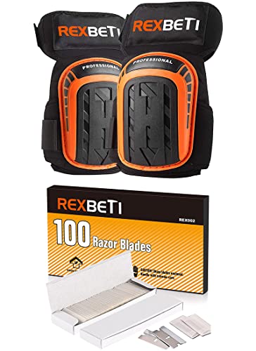 REXBETI Construction Gel Knee Pads Tools with 100