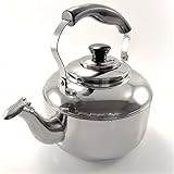 Tea Kettle Stainless Steel Whistling Teapot Teakettle for Stovetop Rust Resistant Mirror Finish 2Liter