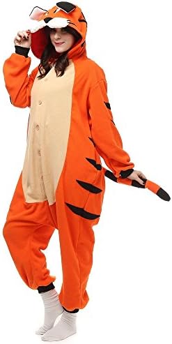 Angelstormy Unisex Adult Sleepwear Bengal Tiger Onesies Halloween Costume Small