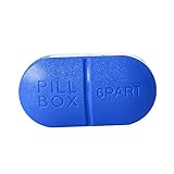 MYEDO 6 Parts Pill Box Portable Travel Pill Organizer Medicine Storage for Vitamins, Supplements and Medication (Dark Blue)