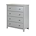 South Shore Cotton Candy 4-Drawer Dresser, Soft Gray with Ceramic Handles