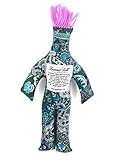 Dammit Doll - Classic Dammit Doll - Une Fete - Forest Green Paisley, Purple Hair - Stress Relief, Gag Gift