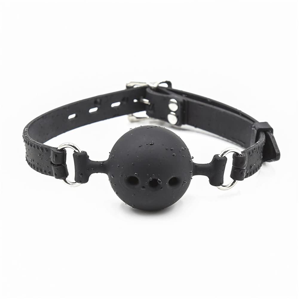 Soft Silicone Ball Full Mesh Mouth Plug (Black)
