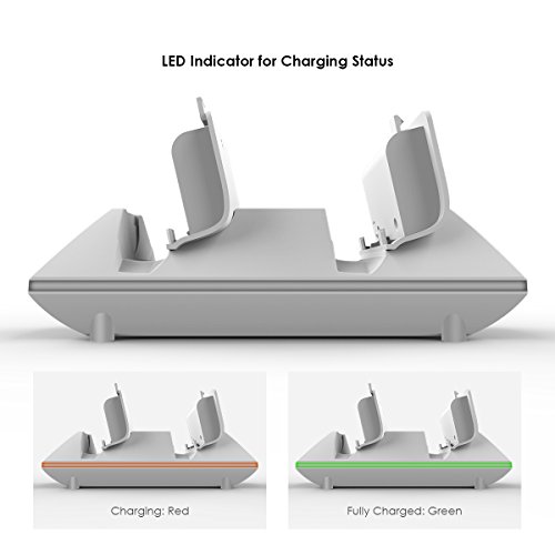 GameSir Xbox One Dual Charging Dock Charger Station with 2X 800mAh Rechargeable Batteries and 3.3ft USB Cable for Xbox One/One S/One Elite Wireless Controller