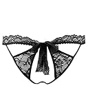 Belle Vannes Midnight Bow-Tie Lace Sexy Underwear Panties For Women Black, One Size