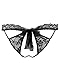 Belle Vannes Midnight Bow-Tie Lace Sexy Underwear Panties For Women Black, One Size