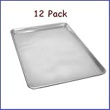 (12 Pcs.) ChefLand Full Size Aluminum Sheet Pans Commercial Kitchen and Bakery 