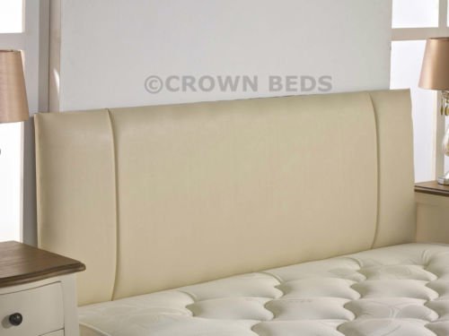 CROWNBEDSUK QUALITY FAUX LEATHER PORTOBELLO HEADBOARD 2ft6,3ft,4ft,4ft6,5ft,6ft NEW!!!!! (6ft super kingsize, cream)