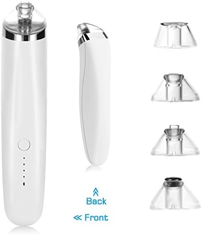 MEINAIER Blackhead Remover Tool Pore Vacuum Comedone Extractor Acne Comedo Suction Microdermabrasion Exfoliating Machine Rechargeable White Set