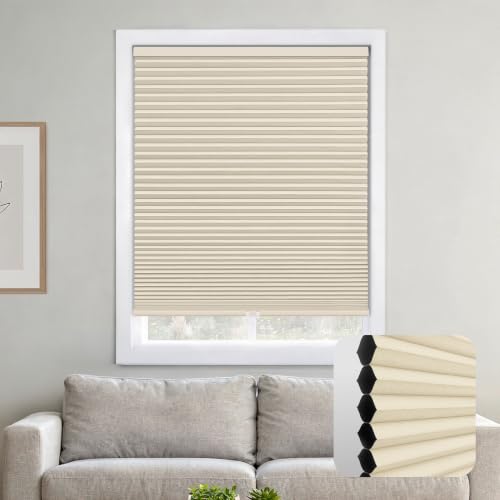 DEZ FURNISHINGS Cordless 1.5" Blackout Cellular Shade, 42"W x 84"H, Cream at Amazon
