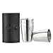 Savage Shot Glasses with Black Leather Case 1.2oz Each Set of 4 18/8 Stainless Steel