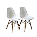Buschman Set of Two White Kids Dining Room Mid Century Chair Wooden Legs Armless Chairs