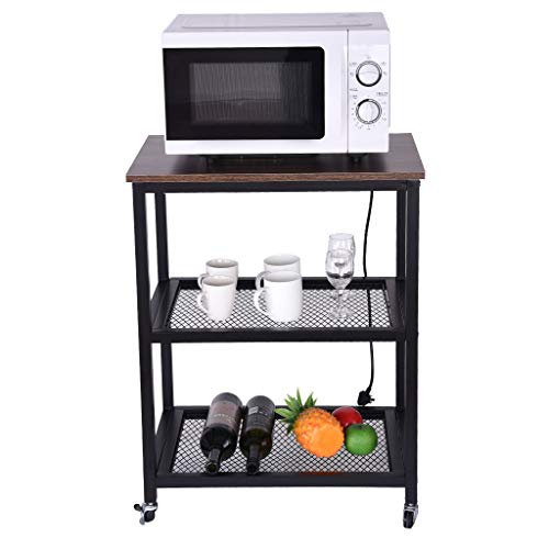 Puyujin Serving Car, Serving Cart 3-Tier Kitchen Utility Cart On Wheels With Storage For Living Room — Shipped from the United States - Thumbnail 4