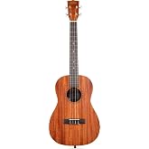 Kala KA-15 Series Satin Mahogany Ukulele, with Rosewood Fingerboard, 4 Aquila Super Nylgut Strings, for All Ages and Skill Levels, 30 Inches, Baritone Ukulele