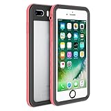 iPhone 8 Plus iPhone 7 Plus Waterproof Case, Fansteck IP68 Full-Body Protect Rugged Slim Crystal Case with Built-in Screen Protector, Waterproof/Snowproof/Shockproof/Dirtproof, 5.5 inch (Pink)