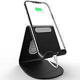 LAMEEKU Compatible Cell Phone Stand Replacement for iPhone Stand, 4mm Thickness Aluminum Desktop Cradle Dock, ARC Charging Station for Switch, All Smartphone, iPhone Xs Max XR XS 8 Plus, iPad, Black