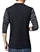 Men Soft Elasticity Slim Fit Block Stitch Henley Neck Long Sleeve Jersey T Shirt (L, Black Long Sleeve)
