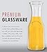 Kitchen Lux Glass Carafe - 1 Liter Drink Pitcher & Elegant Wine Carafe Decanter - Carafe Set of 4 - Mimosa Bar Carafes & Juice Glasses - Easy Pour Bottles - Glass Water Carafe, 34 oz