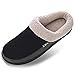 VONMAY Men's Slippers Fuzzy House Shoes Memory Foam Slip On Clog Plush Wool Fleece Indoor Outdoor Size 13-14 Black/Grey