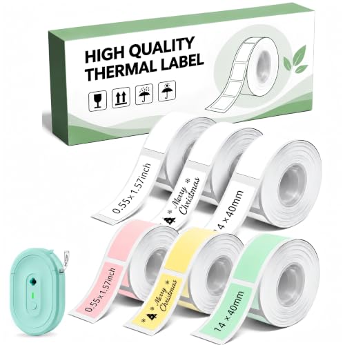 N12 Label Tape, Compatible with NDYIN NADAIIN N12 Label Maker, 14x40mm (0.47 x 1.57 Inch) Color Thermal Waterproof Labels Paper Refill Set for Nada Print - 6 Rolls at Amazon