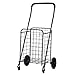FORUP Utility Shopping Cart with Rolling Swivel Wheels (Black)