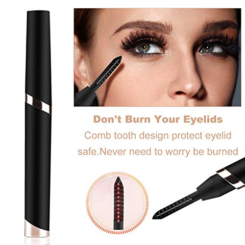 Heated Eyelash Curler, Electric Eyelash Curler, Eyelash Curler, Professional Mini Eyelash Curler USB Rechargeable, Quick Heating Long Lasting, Safe and Hassle-free, Black - Thumbnail 3