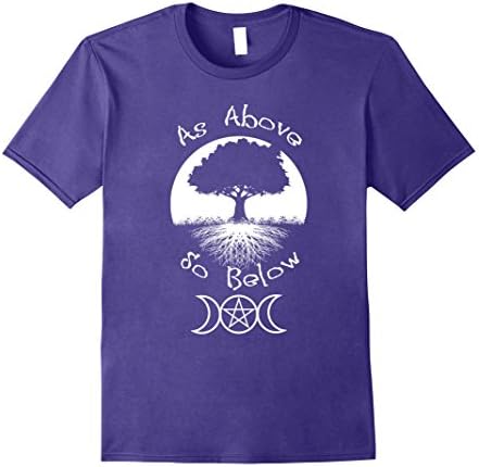 Mens As Above So Below Wicca Shirt for Witches Pagans 2XL Purple