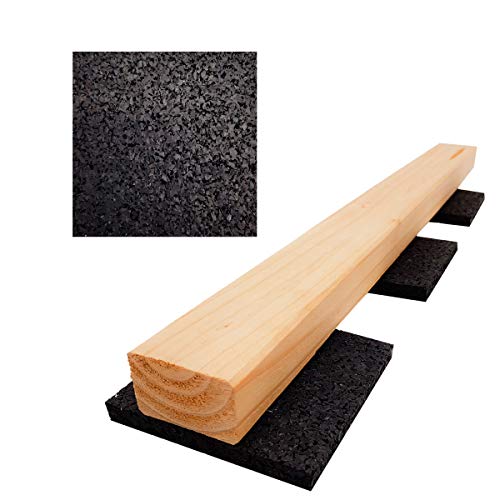 My Plast I 90 x 90 x 10 mm - 100 Stück I Terrassen-Pads – wasserbeständige Gummimatten für Terrassen-Holz, belastbare…