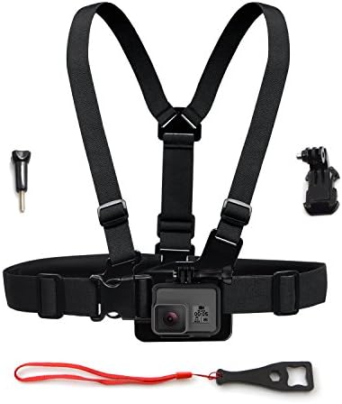 Hitechway GP26B Chest Belt, Chest Strap Harness Mount, Outdoor Sports Essential Kit with Fixed Cameras Screws for Gopro Hero 3+ 4 3 2, Sony, Xiaomi, Xiaoyi，SJ Camera Sports Camera