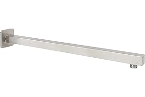 HarJue Shower Arm, Rain Shower Head Extension Extender, With Flange and Teflon Tape, Made of Thicken Stainless Steel for Bathroom Rainfall Shower (20 Inch, Brushed Nickel)