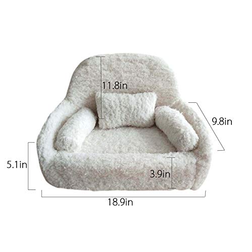 WINGOFFLY Newborn Photography Props Couch Professional Posing Figure Mini Sofa for Baby Photoshoot Props Studio Accessories, Plush