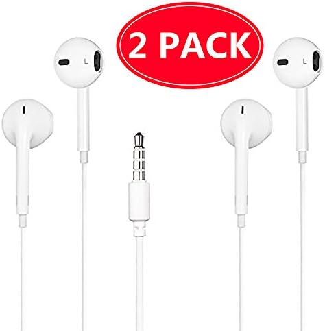 Earbuds, XunLiang iPhone Headphones with Microphone New Earphones for apple iPhone 6s 6 Plus 5s 5 4s 4 SE iPad iPod 7 8 IOS S8 S7 S6 Note 1 2 3 Earbuds Earphones 2 pack Headphones Earpods