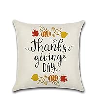 newwyt Thanksgiving Pillow Covers 18x18, Fall Quotes Saying Throw Pillow Cover Linen Pillowcase