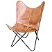Buffalo Tools BFCLCTN Butterfly Chr W Lthr Cov Tan, brown