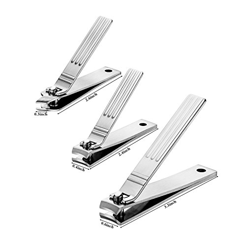 HotLife Nail Clipper Set - Fingernail and Toenail Sharp Clipper Cutter, 5PCS Pedicure & Manicure Set, Professional Stainless Steel Nails Kit With Deluxe Travel Case