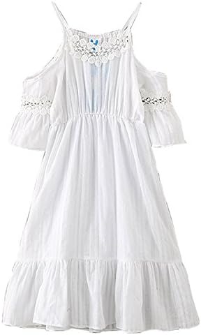 Luckyauction Kids Girl Lace Cotton Off-shoulder Princess Dress