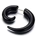 Mens Black Horn Claw Stud Earrings Cheater Fake Ear Plugs Gauges Illusion Tunnel, 2pcs