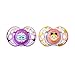 Tommee Tippee Fun Style Pacifiers, Symmetrical Design, BPA-Free Silicone Binkies, 6-18m, 2 Count, Colors and Designs Vary
