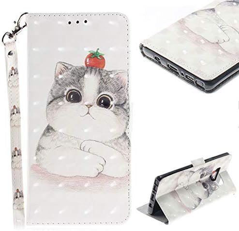Cistor Wallet Case for Samsung Galaxy Note 9,Stylish 3D Painting Stand Flip Cover Shockproof PU Leather Protective Case with Strap Card Slot Magnetic Closure for Samsung Galaxy Note 9,Tomato Cat