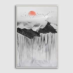 Framed Canvas Home Artwork Decoration Abstract Scenery Canvas Wall Art for Living Room, Bedroom - 16x24 inches