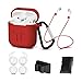 AirPods Case Cover,7 in 1 AirPods Accessories Silicone Airpods Protective Cover Set with Clip Holder/Keychain/Strap/Earhooks/Soft Storage Bag for Apple Airpod (Red) by GIM