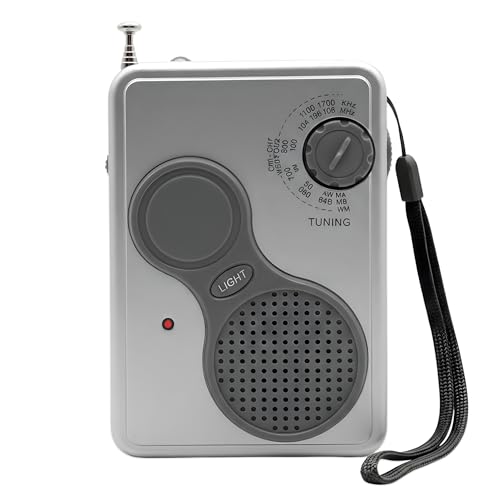 Ken-Tech Portable AM FM Radio with Weather Band, 2 AAA Battery Operated Analog…