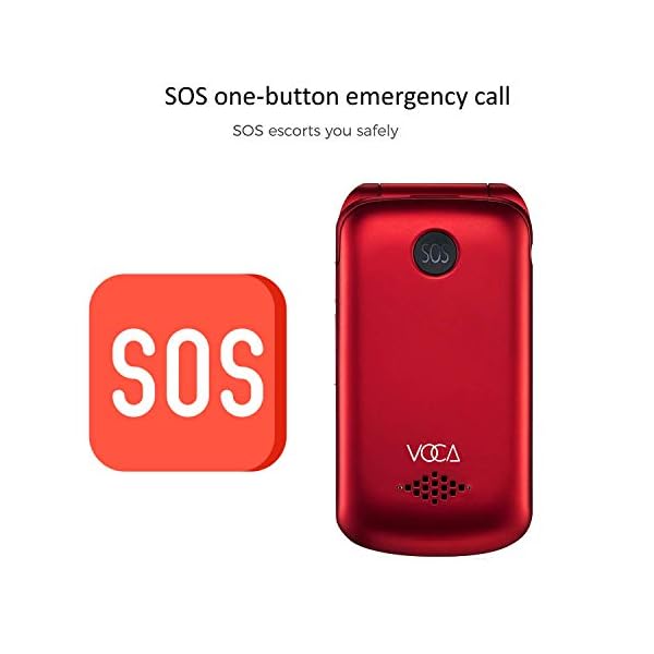 VOCA-Big-Button-Mobile-Phone-for-Elderly-V533-Unlocked-3G-Flip-Cell-Phone-Dual-Big-Screen-Predictive-Text-SOS-Button-Hearing-Aid-Compatible-Easy-to-Use-Senior-Citizen-Friendly-Red VOCA V533 Unlocked 3G Clamshell Big Button Mobile Phone for Seniors with HD Dual-Screen, SOS Button, Talking Keys and…