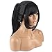 WeKen Black Hair Cosplay Wig with High Ponytail Straight Synthetic Wig with Claw Ponytail