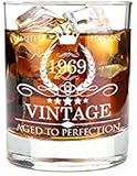 1969 50th Birthday Gifts for Men and Women Premium Whiskey Glasses - Vintage Funny 50 Years Gifts Ideas for Dad, Mom, Husband, Wife - Anniversary Gift, Party Favors, Decorations for Him or Her - 11oz